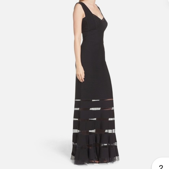 Tadashi Shoji Annika Black Long Gown Dress 6L2021L - Picture 15 of 16